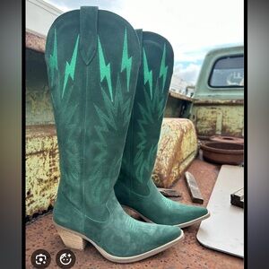 Green Western Cowboy Boots